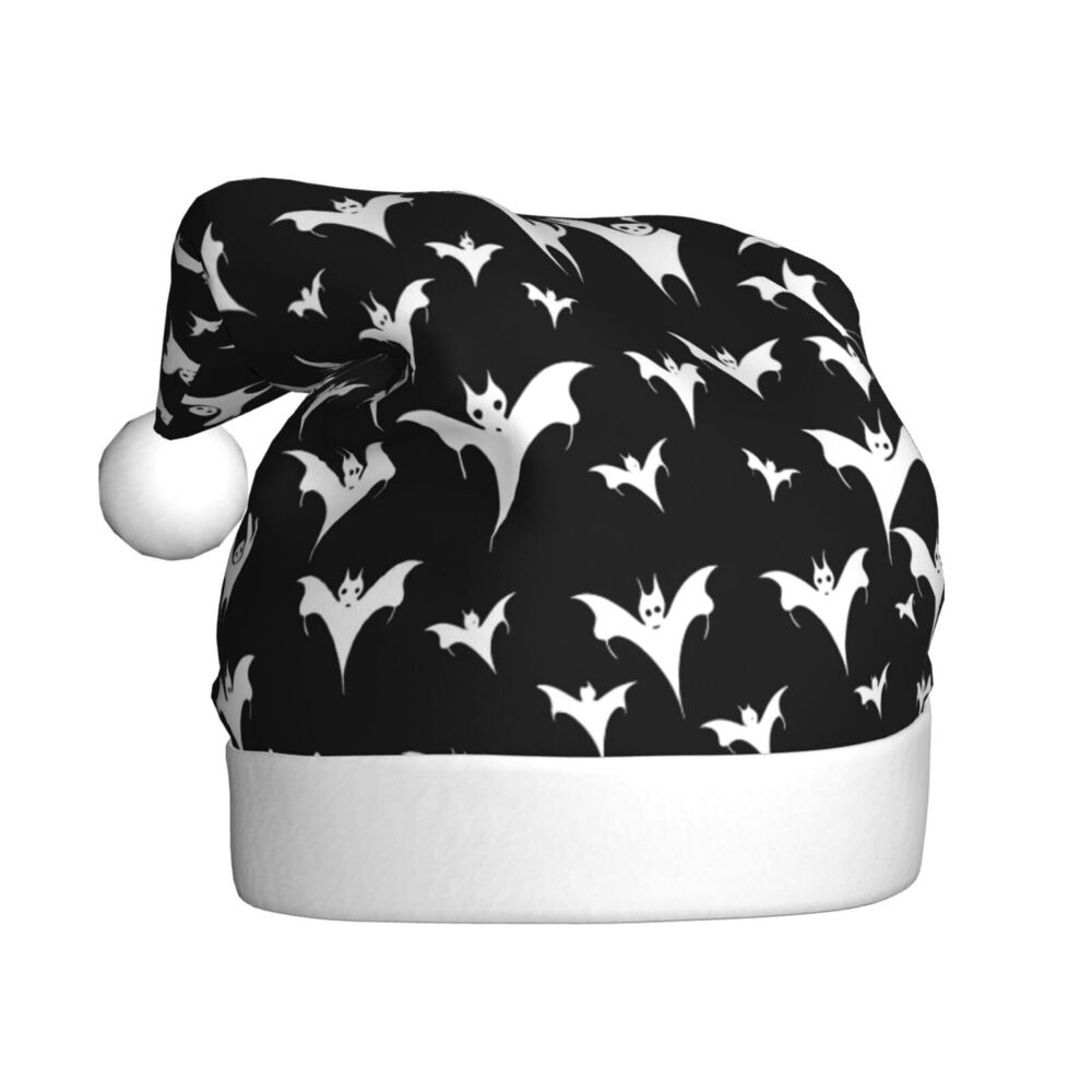 4074 Halloween Goth Bats And Moon Christmas Hat Xmas Holiday Hat